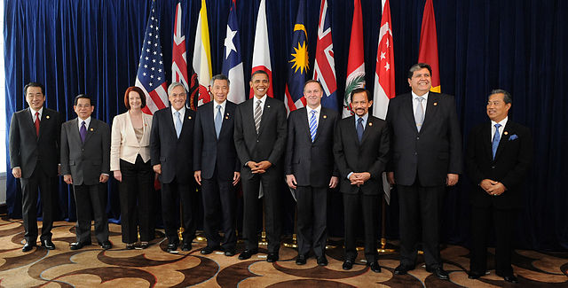 Leaders of TPP member states and prospective member states at a TPP summit in 2010.  Photo by Gobierno de Chile, via Wikipedia.
