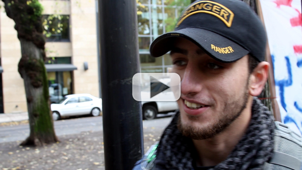 US Marine and Iraqi Special Forces Veteran meet at Occupy Portland